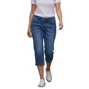 Eddie Bauer Women's Jeans 10P Vashon Fit Cropped Medium Wash Mid Rise Denim